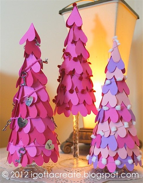 Paper Heart Cone Tree