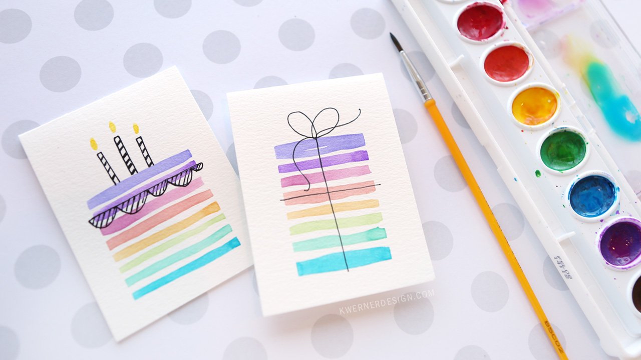 Minimal supplies birthday cards