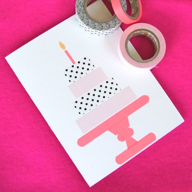 Washi tape tiered cake