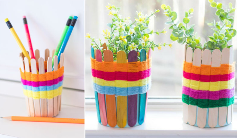 Woven Popsicle Stick Baskets